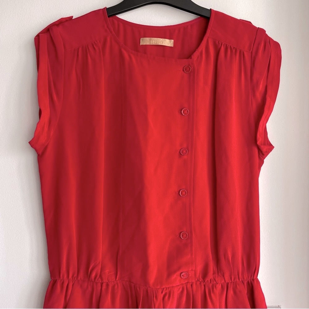SESSUN Red 100% Silk Dress - Picture 2 of 9